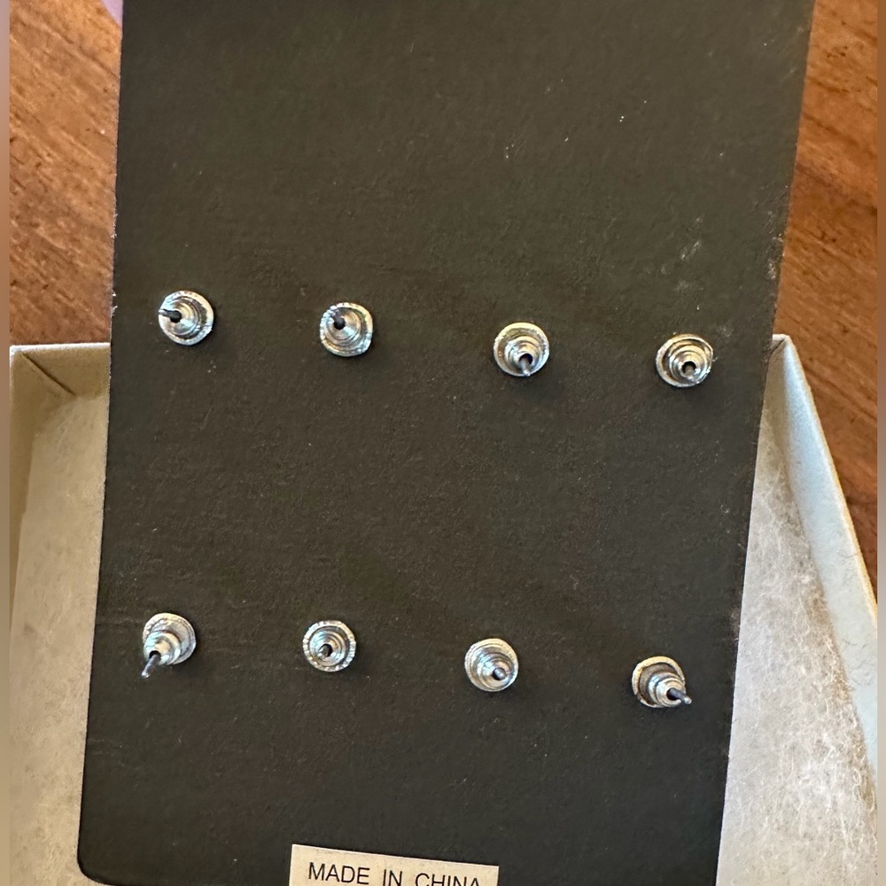 4 Pairs of Silver Stud Earrings (Set) by Steve Madden Jewelry - EUC - Picture 4 of 5